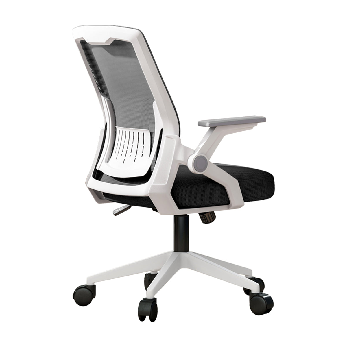 Silla de oficina ergonomica con Respaldo de Malla Transpirable Color Gris | Reposabrazos ajustables, cojín del asiento relleno de látex,sillas para escritorio para el hogar Home Office