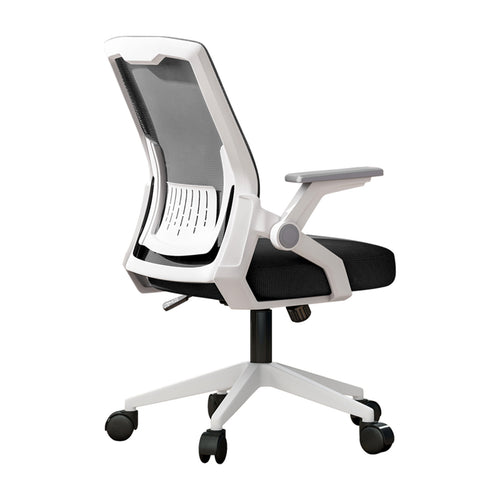 Ergonomic office chair with breathable mesh backrest in gray | Adjustable armrests, latex-filled seat cushion, desk chairs for home office
