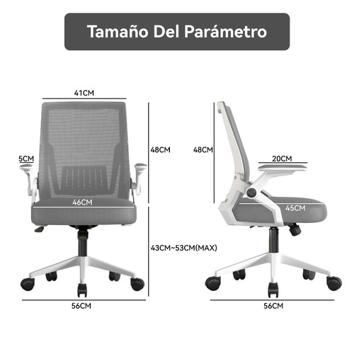 Ergonomic Breathable Mesh Office Chair, Adjustable Desk Chair with Armrests for Home Office, Gray